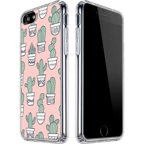 Pink Cactus iPhone SE (2nd & 3rd Gen) Clear Case