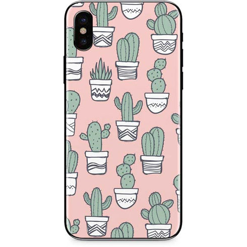 Pink Cactus iPhone XS Skin