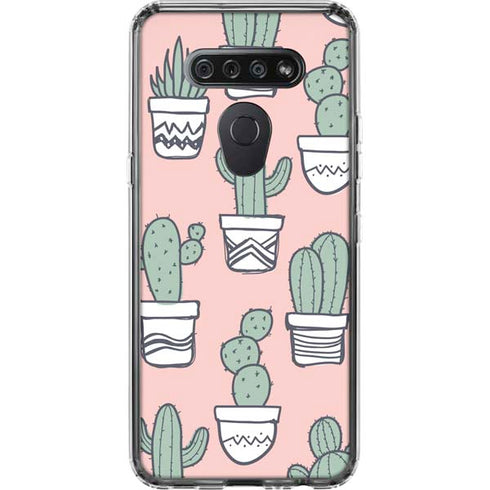 Pink Cactus LG K51/Q51 Clear Case