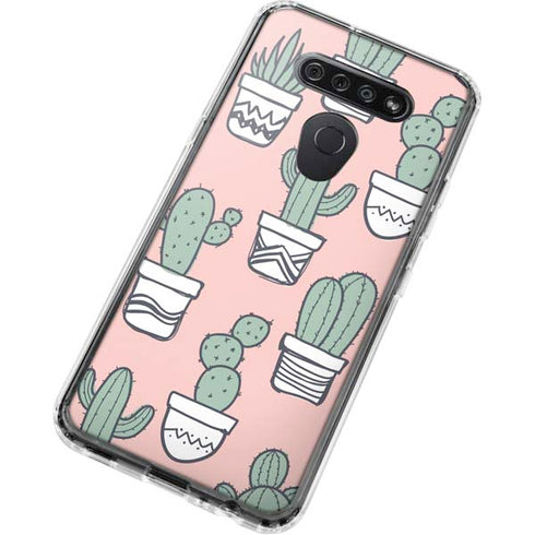 Pink Cactus LG K51/Q51 Clear Case