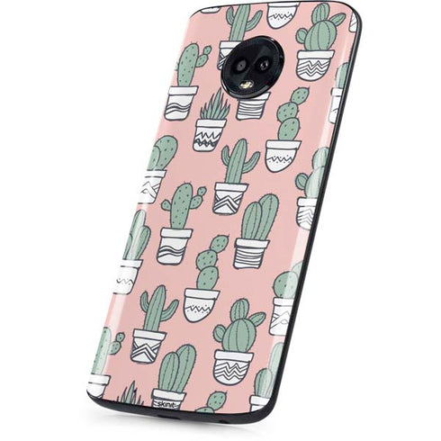 Pink Cactus Moto G6 Skin