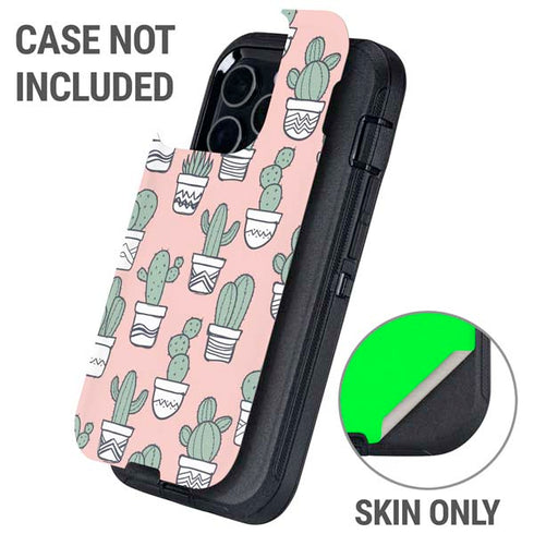 Pink Cactus Otterbox Defender iPhone Skin