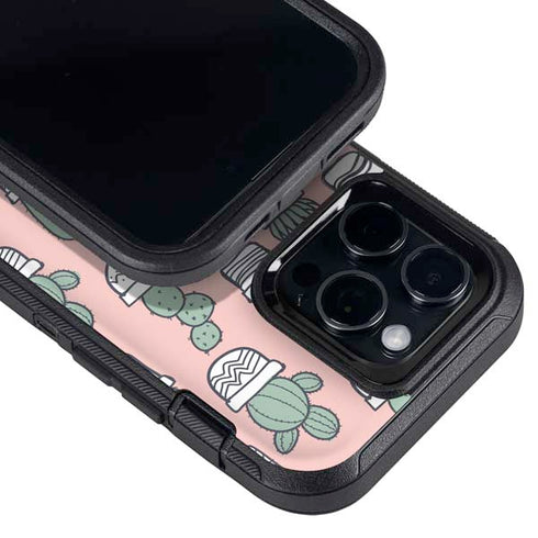 Pink Cactus Otterbox Defender iPhone Skin