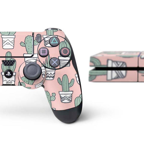 Pink Cactus PS4 Console and Controller Bundle Skin