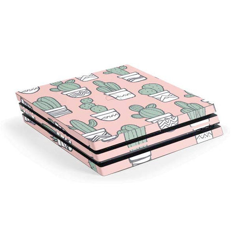 Pink Cactus PS4 Pro Console Skin