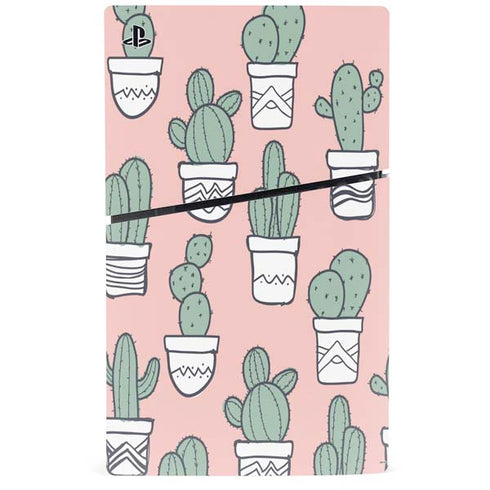 Pink Cactus PS5 Slim Disk Bundle Skin