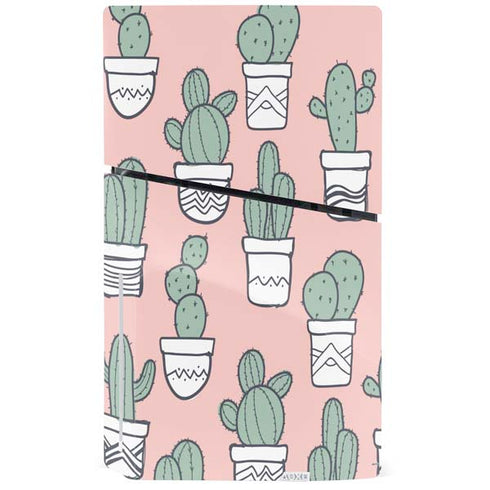 Pink Cactus PS5 Slim Disk Bundle Skin