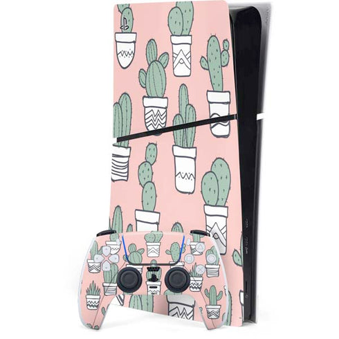 Pink Cactus PS5 Slim Digital Edition Console Skin