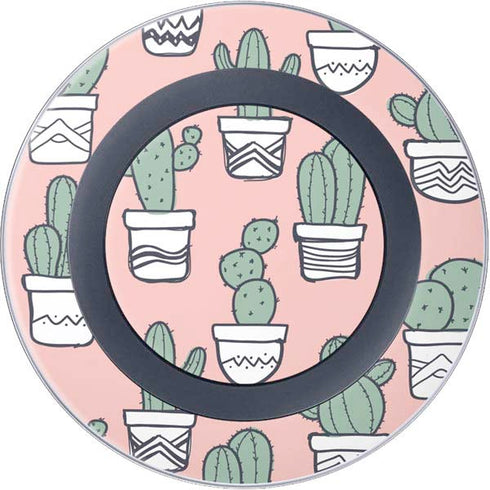 Pink Cactus Wireless Charger Skin