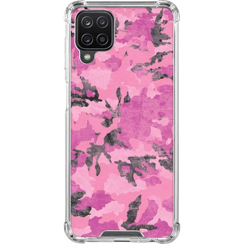 Pink Camouflage Galaxy A12 Clear Case