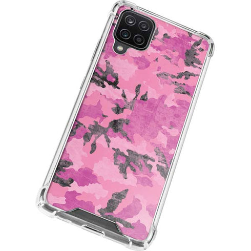Pink Camouflage Galaxy A12 Clear Case