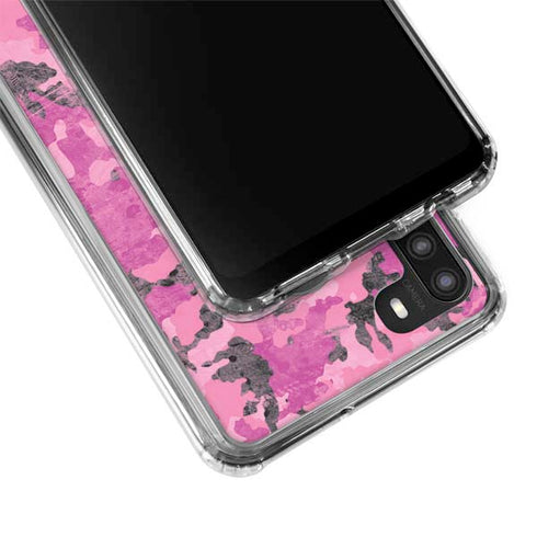 Pink Camouflage Galaxy A21 Clear Case