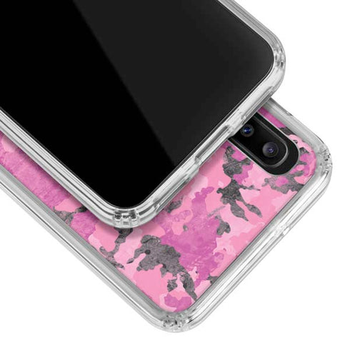 Pink Camouflage Galaxy A30 Clear Case