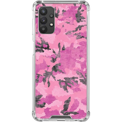 Pink Camouflage Galaxy A32 5G Clear Case