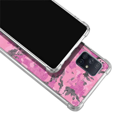 Pink Camouflage Galaxy A51 5G Clear Case