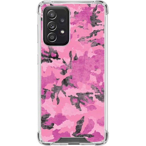 Pink Camouflage Galaxy A52 5G Clear Case