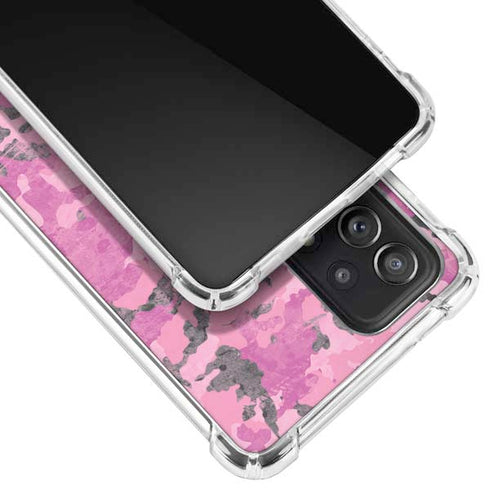 Pink Camouflage Galaxy A52 5G Clear Case