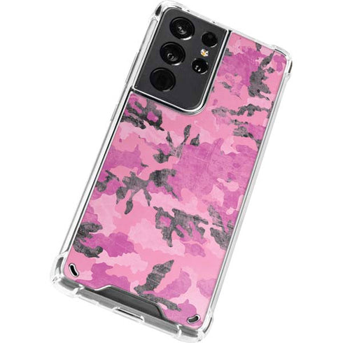 Pink Camouflage Galaxy S21 Ultra 5G Clear Case