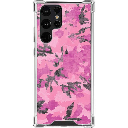Pink Camouflage Galaxy S22 Ultra Clear Case