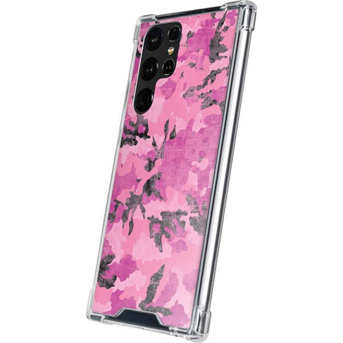 Pink Camouflage Galaxy S22 Ultra Clear Case