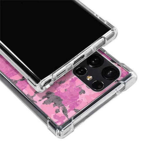 Pink Camouflage Galaxy S22 Ultra Clear Case