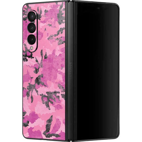 Pink Camouflage Galaxy Z Fold3 5G Skin