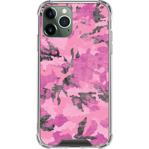 Pink Camouflage iPhone 12 Pro Clear Case