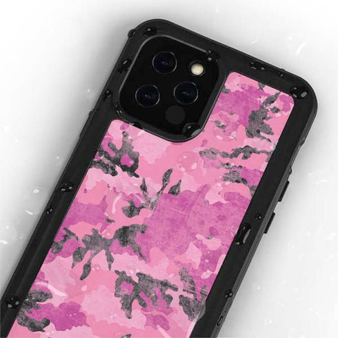 Pink Camouflage iPhone 12 Pro Waterproof Case