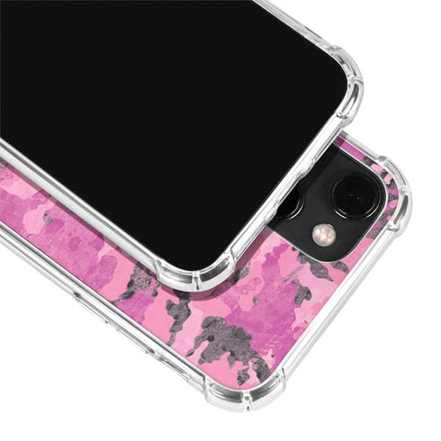 Pink Camouflage iPhone 14 Clear Case