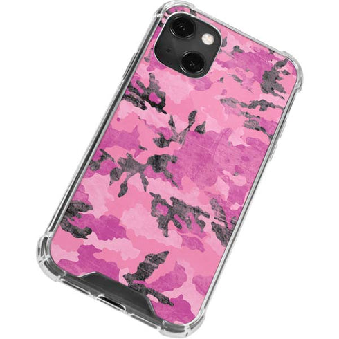 Pink Camouflage iPhone 14 Plus Clear Case