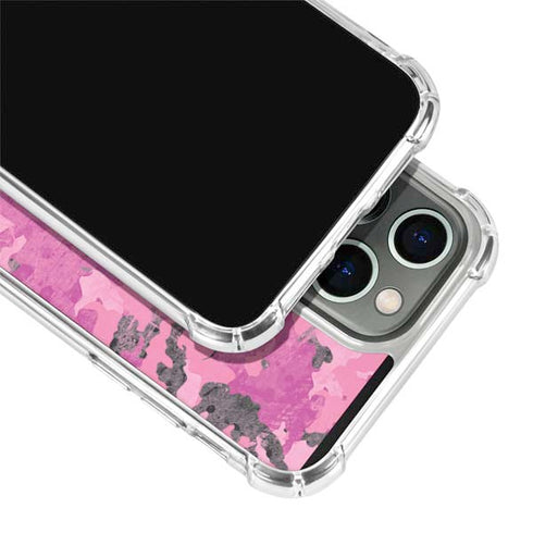 Pink Camouflage iPhone 14 Pro Clear Case