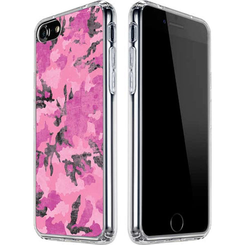 Pink Camouflage iPhone SE (2nd & 3rd Gen) Clear Case