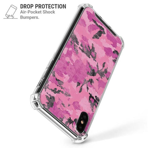 Pink Camouflage iPhone XS Max Clear Case