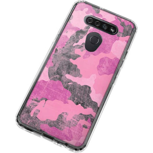 Pink Camouflage LG K51/Q51 Clear Case