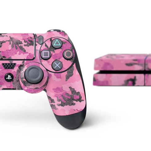Pink Camouflage PS4 Console and Controller Bundle Skin