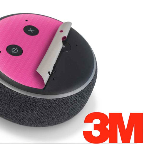 Pink Carbon Fiber Specialty Texture Material Amazon Echo Dot Skin