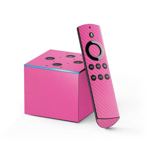 Pink Carbon Fiber Specialty Material Fire TV Cube Skin