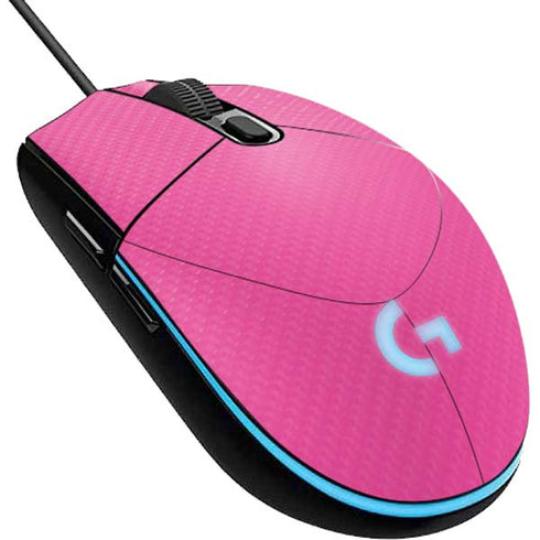 Pink Carbon Fiber Specialty Material G203 Prodigy RGB Wired Gaming Mouse Skin
