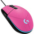 Pink Carbon Fiber Specialty Material G203 Prodigy RGB Wired Gaming Mouse Skin