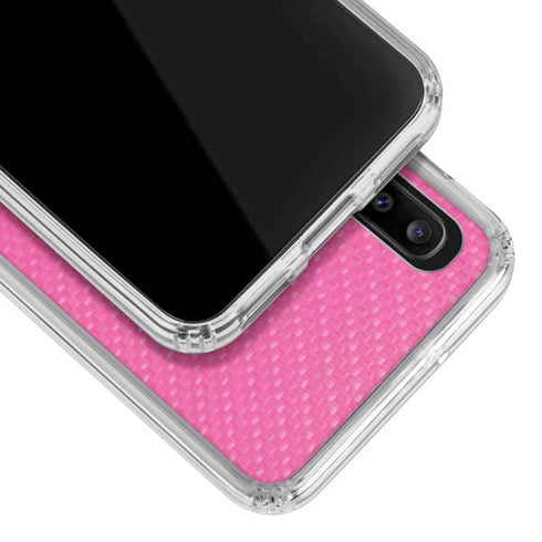 Pink Carbon Fiber Specialty Material Galaxy A20 Clear Case