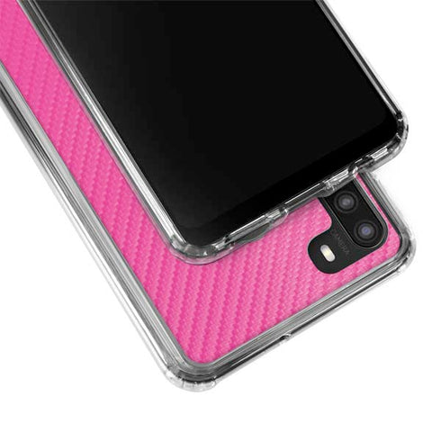Pink Carbon Fiber Specialty Material Galaxy A21 Clear Case