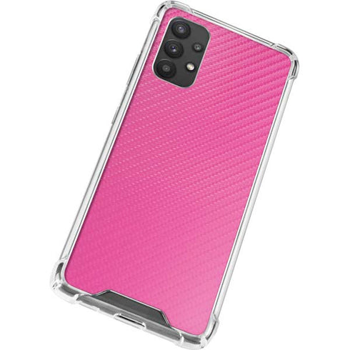 Pink Carbon Fiber Specialty Material Galaxy A32 5G Clear Case