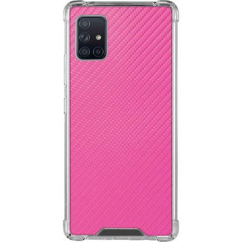 Pink Carbon Fiber Specialty Material Galaxy A51 5G Clear Case