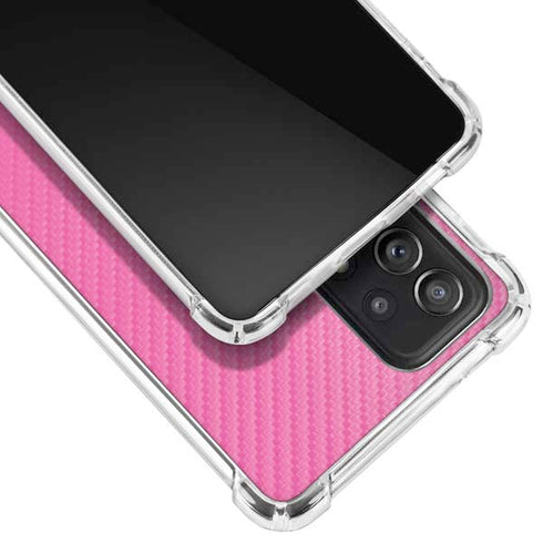 Pink Carbon Fiber Specialty Material Galaxy A52 5G Clear Case