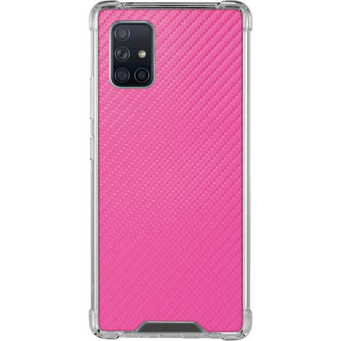 Pink Carbon Fiber Specialty Material Galaxy A71 5G Clear Case