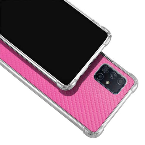Pink Carbon Fiber Specialty Material Galaxy A71 5G Clear Case
