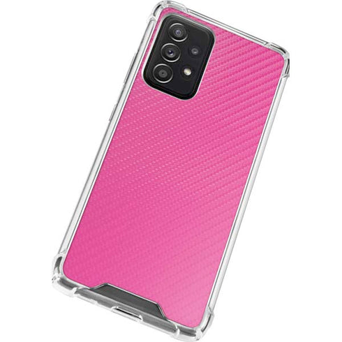 Pink Carbon Fiber Specialty Material Galaxy A72 5G Clear Case