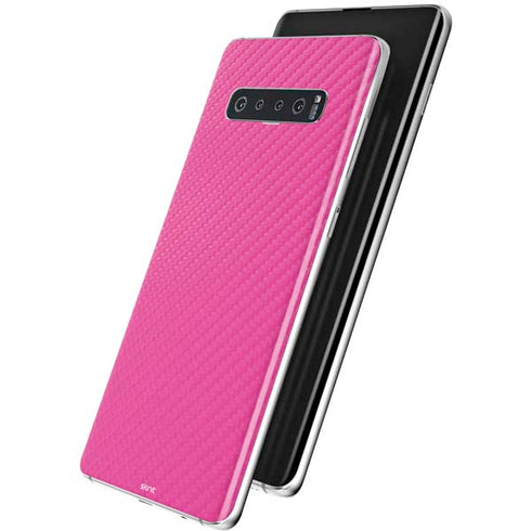 Pink Carbon Fiber Specialty Material Galaxy S10 Skin