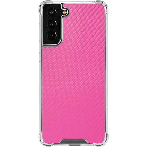 Pink Carbon Fiber Specialty Material Galaxy S21 FE Clear Case