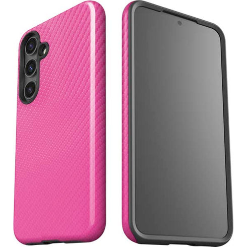 Pink Carbon Fiber Specialty Texture Material Galaxy S24 Plus Impact Case